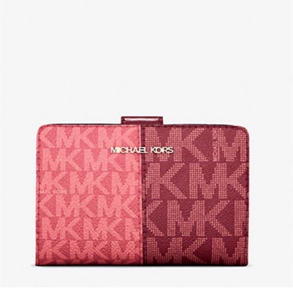 Michael Kors Jet Set Medium Two-Tone Logo Wallet - Picture 9 of 11